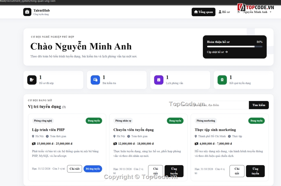 tuyển dụng,ứng dụng Web,Website Website tuyển dụng